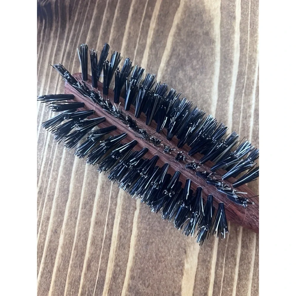 Vintage FULLER Bristlecomb Hairbrush Wooden Nylon Bristles Half Round